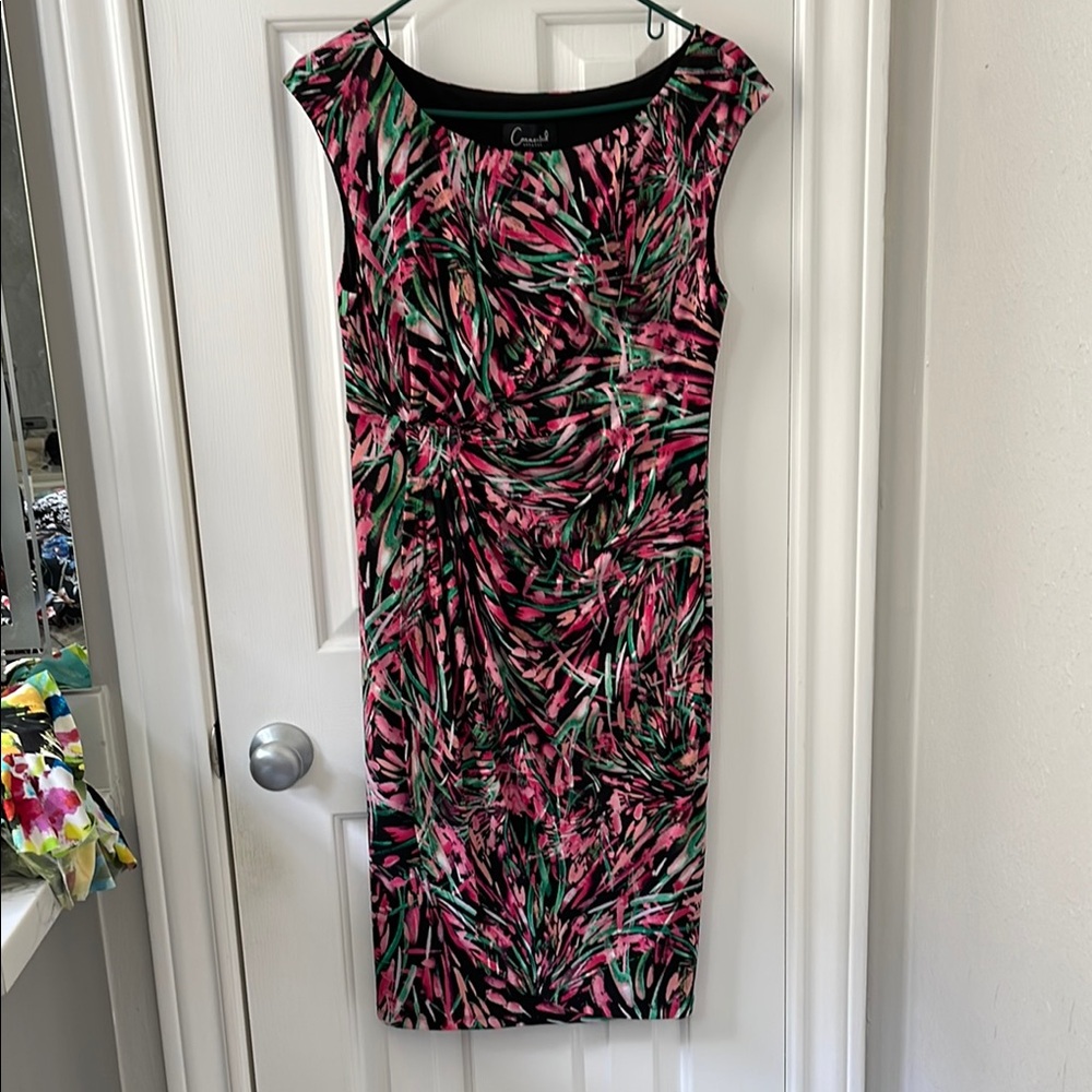 NWT Connected Apparel Pink and Green Midi Dress